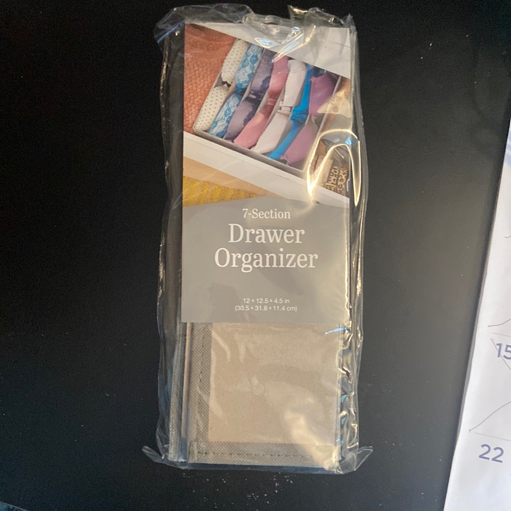 Grey 7 slot drawer organizer for bras